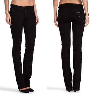 Hudson Mid Rise Pocket Flap Black Boot Cut Jeans